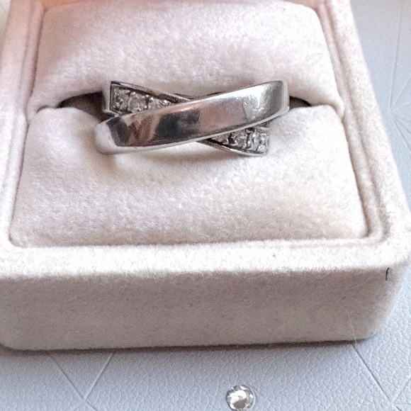 ✨ Vintage .925 Sterling Silver Double Eternity Band – Pave Crystal Sparkle! ✨ - Picture 2 of 15